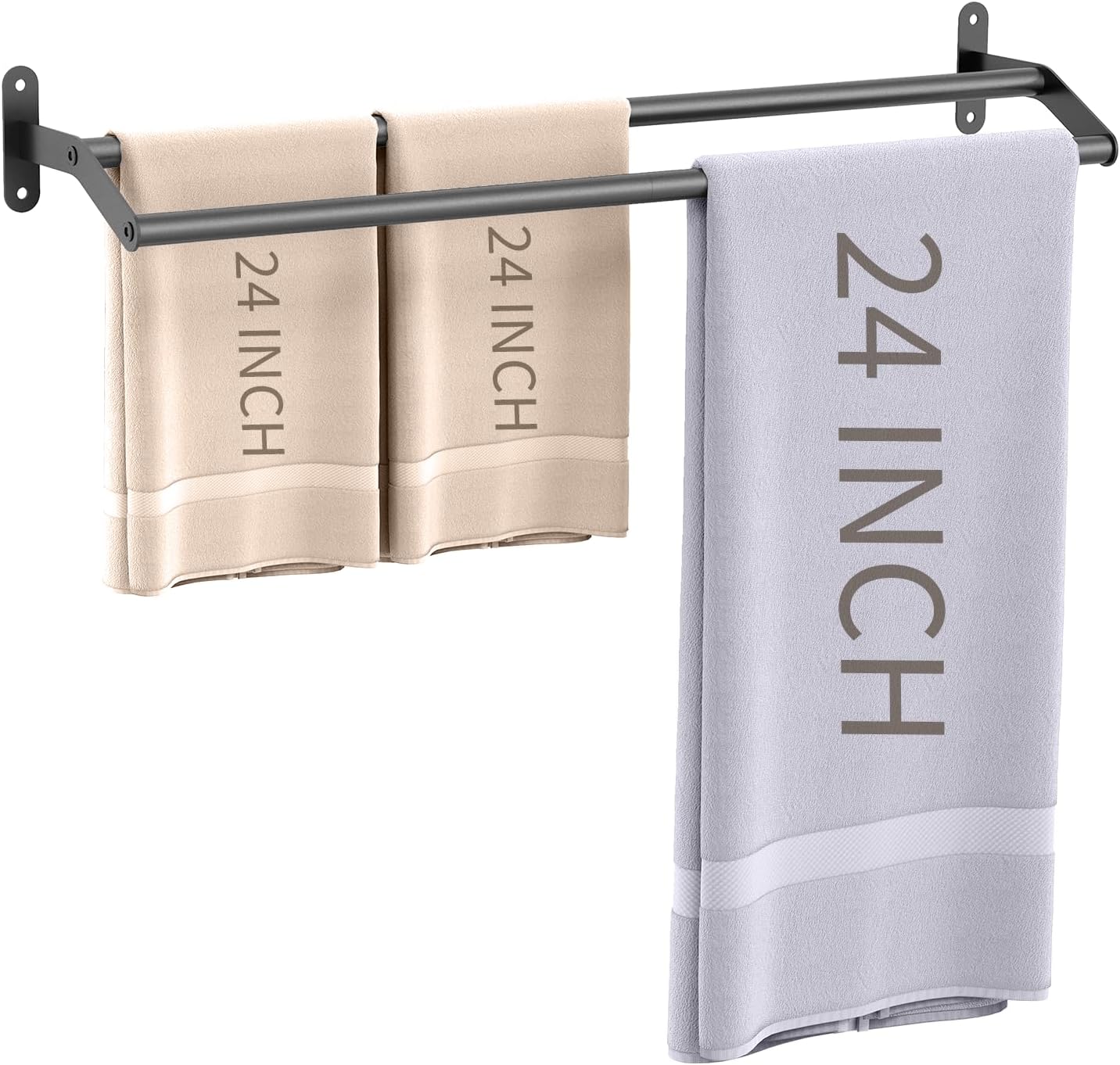 Double Towel Bar for Bathroom Wall 30 Inch, Double Towel Racks for Bathroom Wall Mounted, Stainless Steel Bathroom Towel Holder Towel Hanger (Double Bar-Brushed Nickel, 30 in)