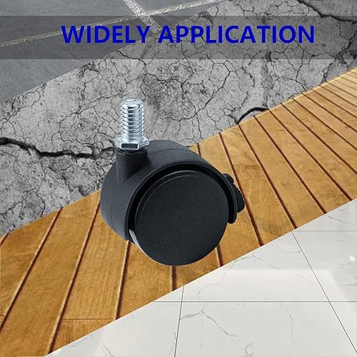 Miniatura 5 de CRLGO 4 ruedas giratorias de plástico de nailon de 1.5 pulgadas con frenos, repuesto de ruedas de nailon M10, ruedas giratorias para carros, ruedas