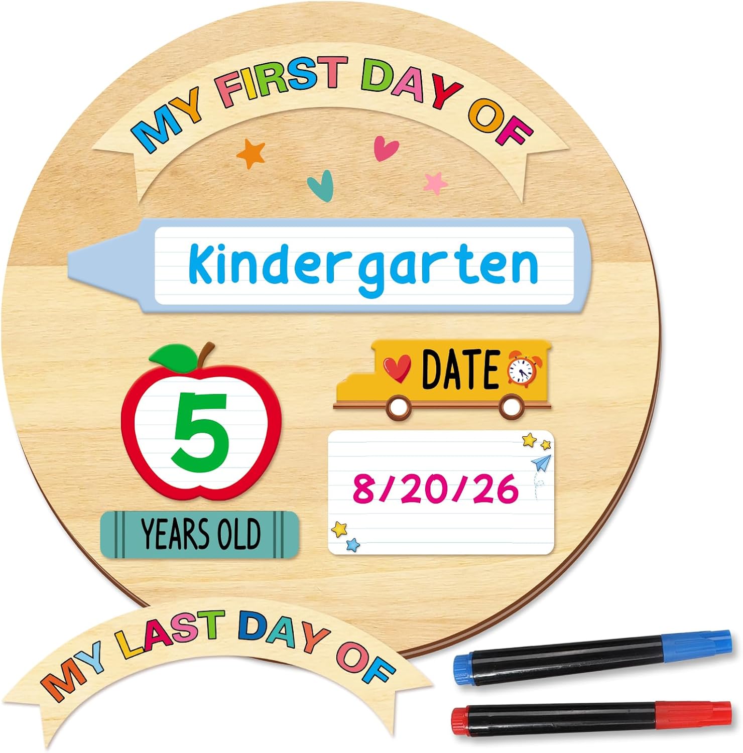 First & Last Day of School Board Wooden Frame 1st Day of School Sign