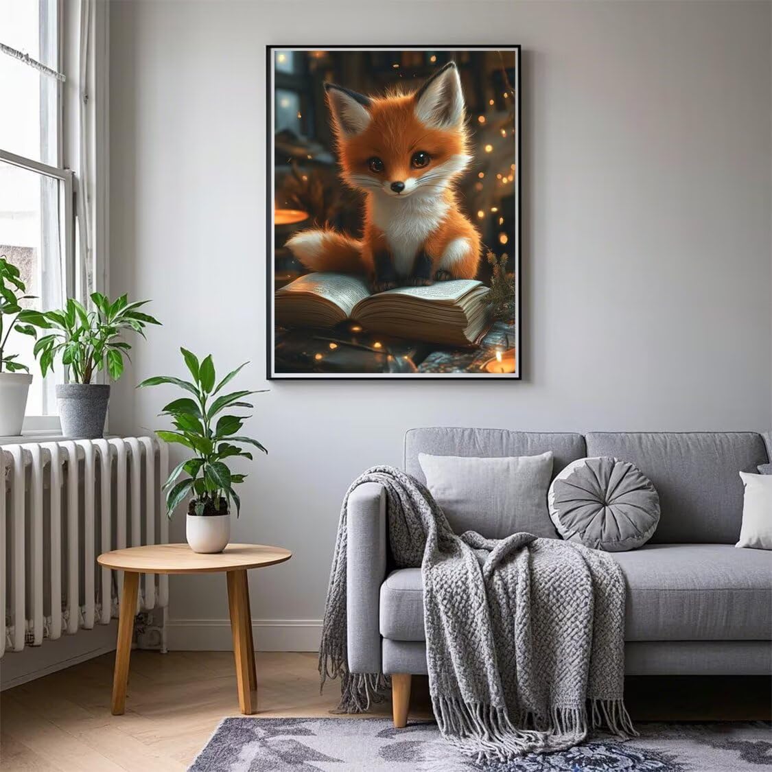 Fuchs Diamond Painting Groß XXL 100x130cm für Bastelset Kinder ab 6 Jahre, 5D Diamond Painting Bücher Neuheiten, DIY Diamant Mosaik Bastelset Erwachsene, Daiments Malerei Stickerei Festival Deko S-665