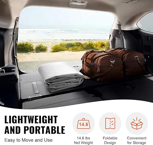 Vista 246 de VEVOR - Cobertizo portátil de almacenamiento exterior de 6 x 8 x 7 pies, refugio resistente e impermeable con puerta enrollable con cremallera y Gris