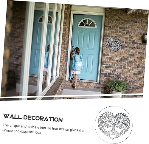 Vista 7 de GANAZONO Árbol de la vida, decoración de pared, decoración para el hogar, plantas, decoración de corazón, árbol de metal, escultura de árbol