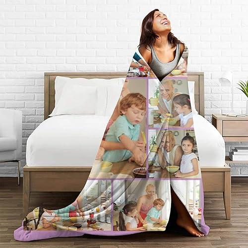 Vista 38 de Manta personalizada con fotos, texto, manta personalizada de franela, manta de fotos personalizada para bebé, madre, padre, amigos, regalo