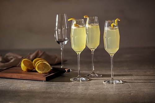 Miniatura 3 de Zwiesel Glas Tritan - Vaso de cristal Gigi Barware Collection Flauta de vino espumoso con puntos de efervescencia, 10 onzas, juego de 4