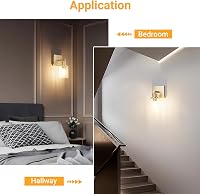 Klighten 6000 mAh Vezeték Nélküli Fali Lámpa Távirányítóval - 2 db Tölthető Arany Falikar Üveg Burával, 3000K Meleg Fehér LED, 500lm, Nappal 3