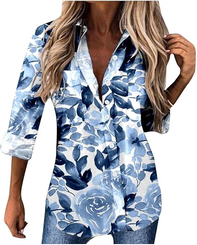 Amazon.com: Blusa para mujer, para verano, otoño, hawaiana, con estampado  de moda, elegante, para salir, fiesta, para mujer, 2022, L#8 : Ropa,  Zapatos y Joyería