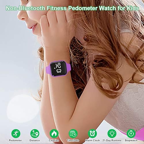 Miniatura 2 de Kids Fitness Pedometer Watch Without AppBluetooth,LED Sports Watch with Timer CaloriesDistanceStep Counter,2 Alarm Clocks,21 Days Battery Life