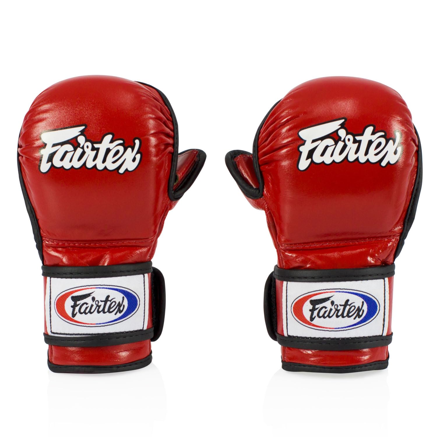 Fairtex FGV15 MMA Sparring Gloves | Double Wrist Wrap Closure | Made from Premium Quality Leather | Light Weight & Shock Absorbent (Red, XL)