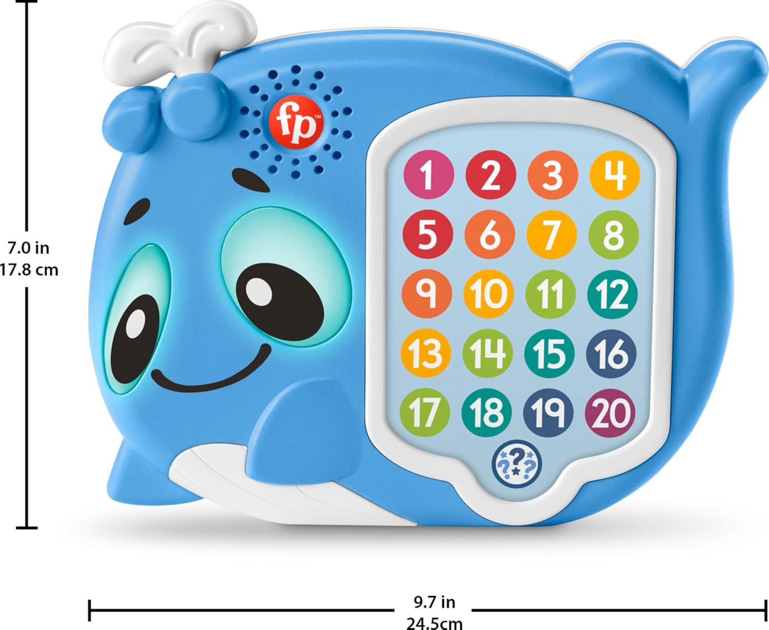 Fisher-Price Toddler Educational Toy Linkimals 1-20 Count & Quiz Whale Activity with Interactive Lights & Music for Ages 18+ Months