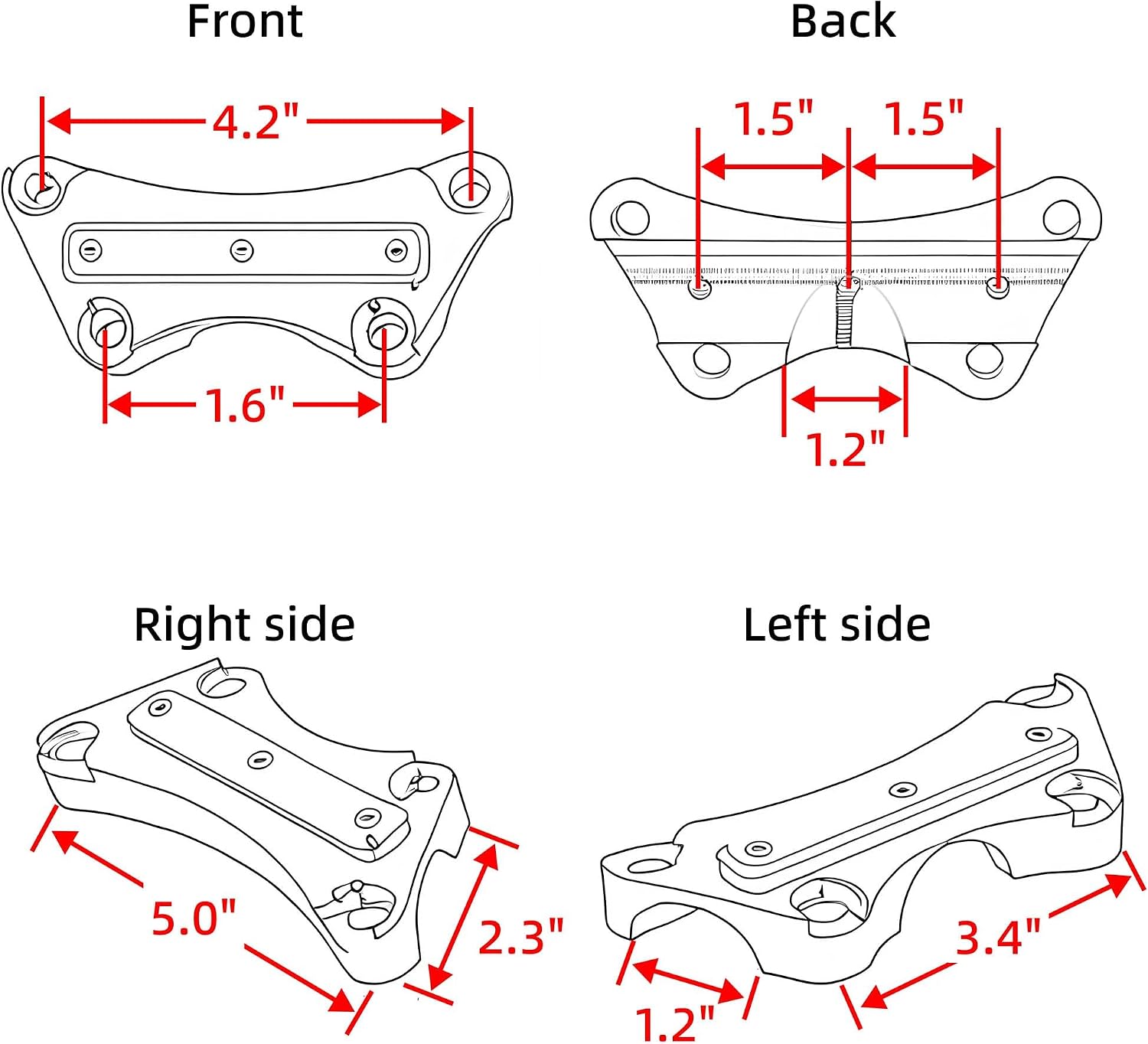 Anti-slip Motorcycle 1'' Handlebar Clamp Handlebar Riser Top Clamp for Harley Touring Electra Glide Road Glide Street Glide Road King 1997-2023 (Chrome)
