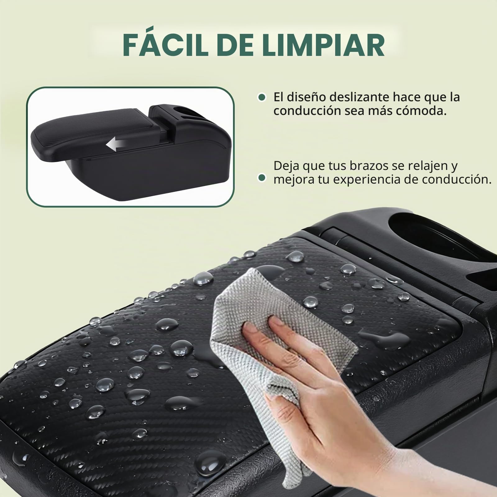 ZENVI Reposabrazos Compatible with Peugeot 208 Apoyabrazos 2019-2026 Centro Consola Organizador Caja Doble Espacio Almacenamiento Utilizable Para Soporte Codo（Estilo Fibra Carbono）