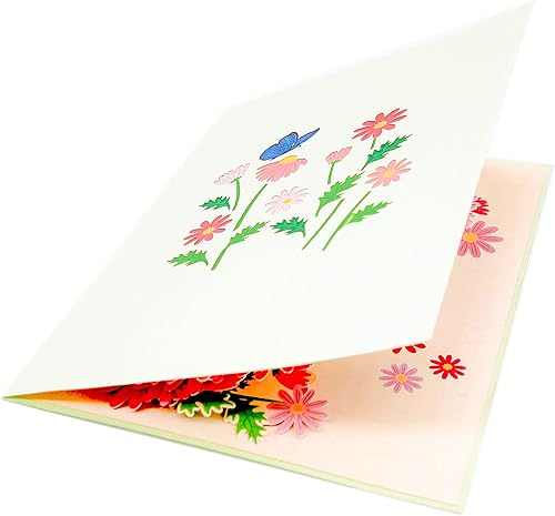 Miniatura 6 de PopLife Tarjeta desplegable 3D de margaritas coloridas con margaritas para el día de la madre, tarjeta de cumpleaños, aniversario, agradecimiento,