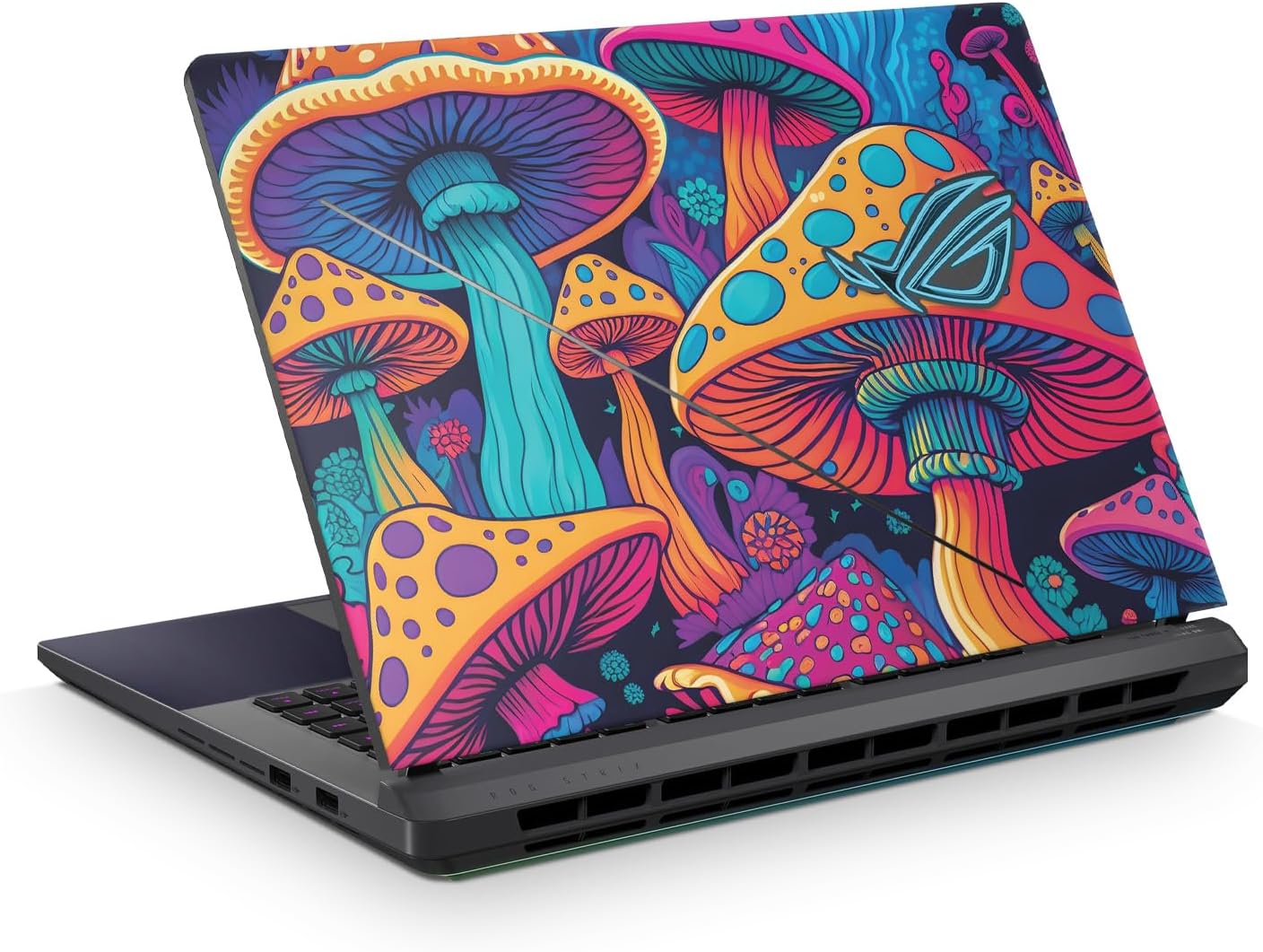 Carbon Fiber Laptop Skin Compatible with Asus ROG Strix G16 (2025) - Mushrooms - Premium 3M Vinyl Protective Wrap Decal Cover - Easy to Apply | Crafted in the USA by MightySkins