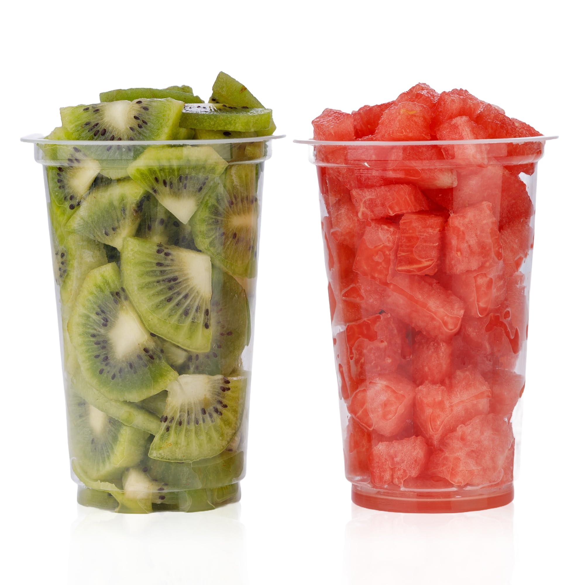 CHEF ROYALE 100 x 10oz Plastic Smoothie Cups - Plastic Cups - Smoothie Cup for Smoothies and Milkshakes - Recyclable & Disposable Cups (100, 10oz)