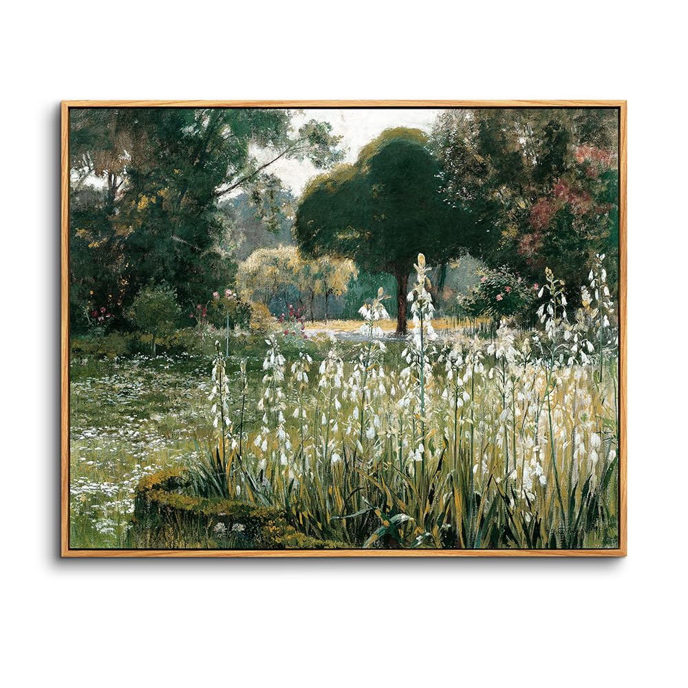 hyidecorart Cuadros Decoracion Dormitorios con Marco Madera, 20x25 cm Vintage Lienzos Decorativos Pared Salon, Cuadros Pequeños Decoracion Pared Paisajes Campo de Verano, Wall Art Comedor Pasillo Baño