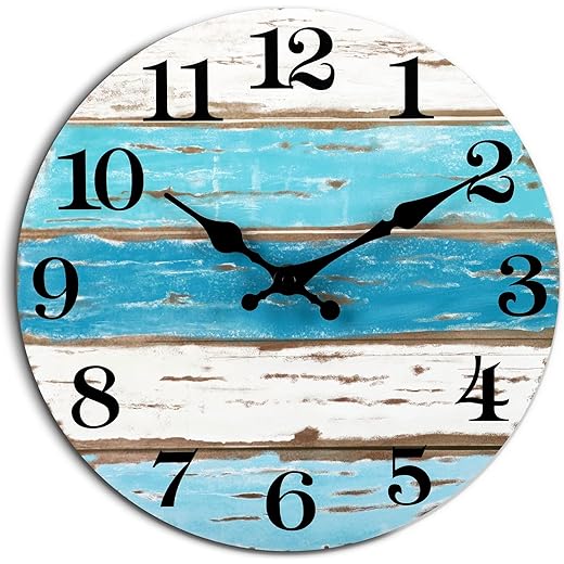 8 Blue Vintage Coastal Wall Clock