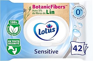 Lotus Papier Toilette Humide Sensitive - Sans colorant, ni parfum - Fibres FSC 100 % d’origine naturelle - 42 feuilles (lot de 1)