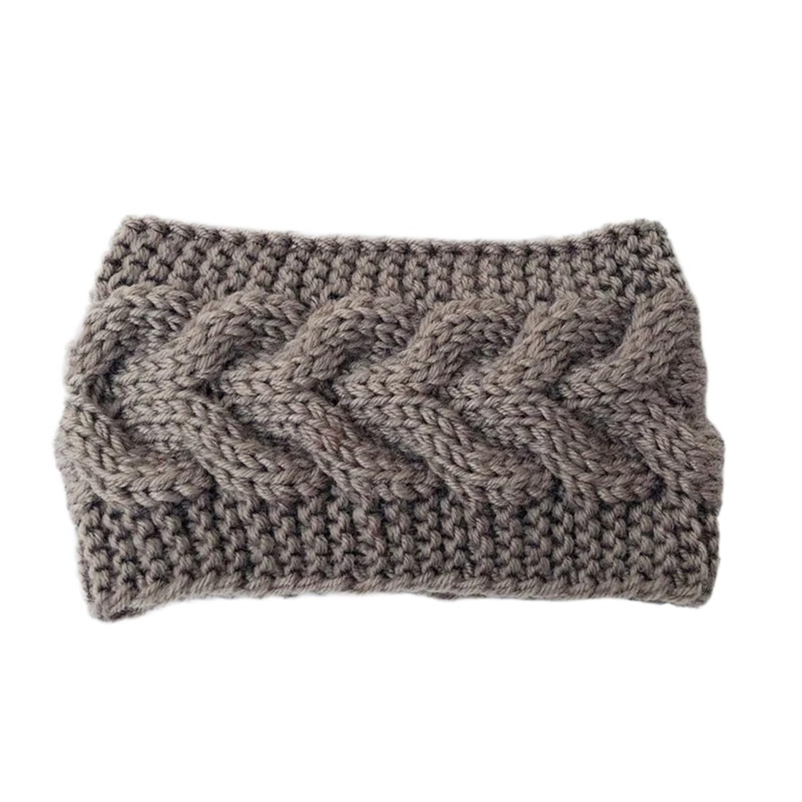 Stirnband 3 stücke Frauen Stirnband Einfarbig Elastische Haar Bands Twisted Gestrickte Turban Headwrap Winter Mädchen Haarband Haar Zubehör Winter Stirnband(Brown H)