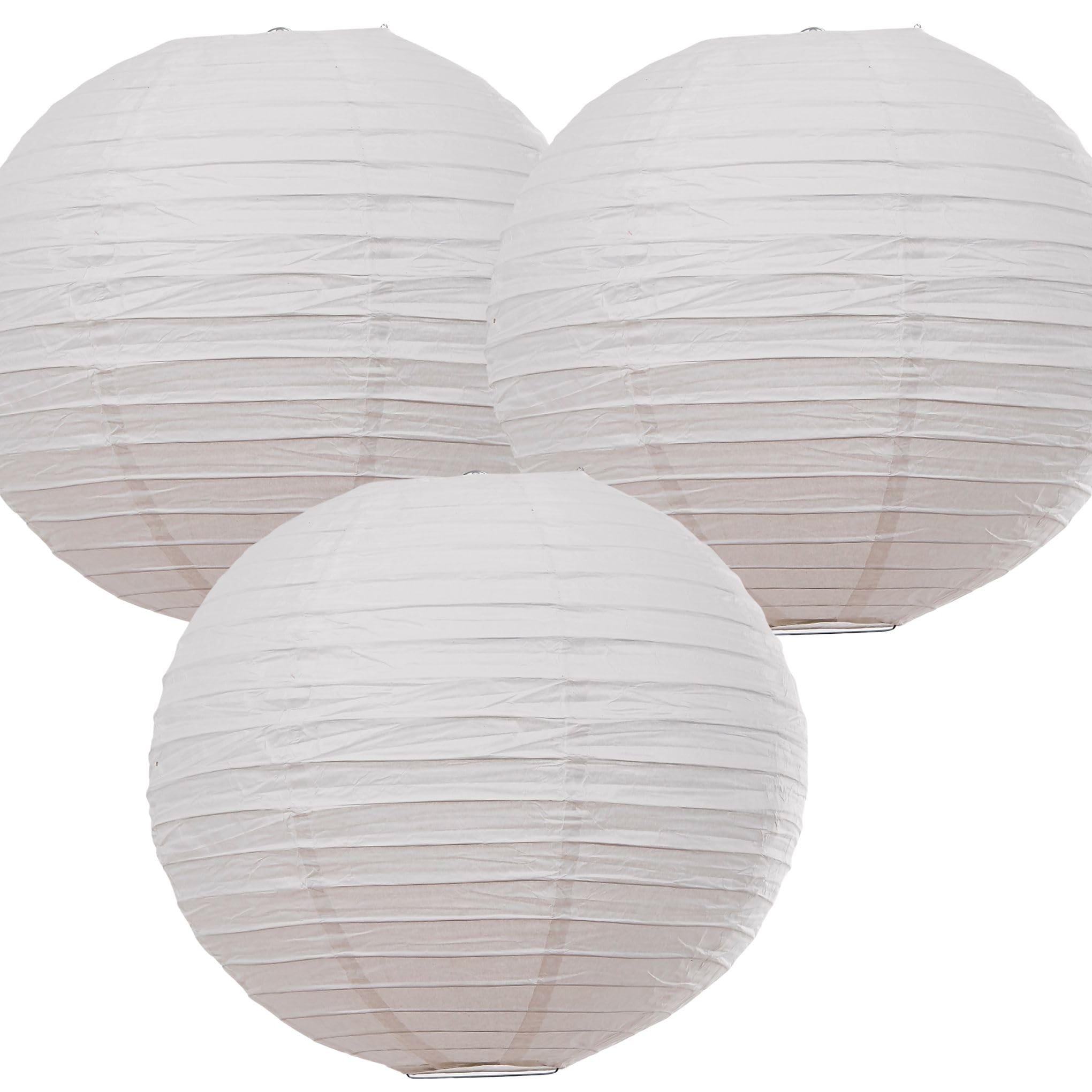Loxton Lighting White 12Inch Diameter Paper Lanterns, Lampshades In For Bedrooms Living Rooms And Hallways, Es/Bc, (Pack Of 3)