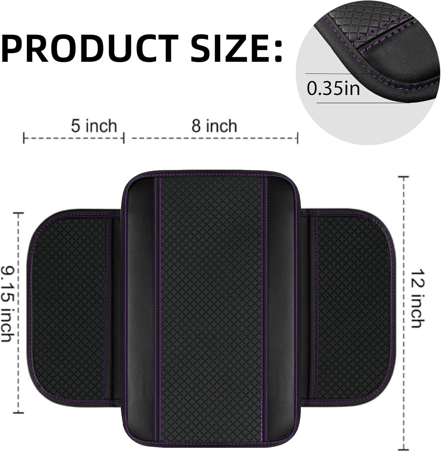 NBTEPEM 6 PCS Car Steering Wheel Cover Set, Microfiber Leather Steering Wheel Covers Universal 14.5-15 inch, Center Console Cover, Seat Belt Cushion, Cup Holder Coaster, Car Accessories Set Purple
