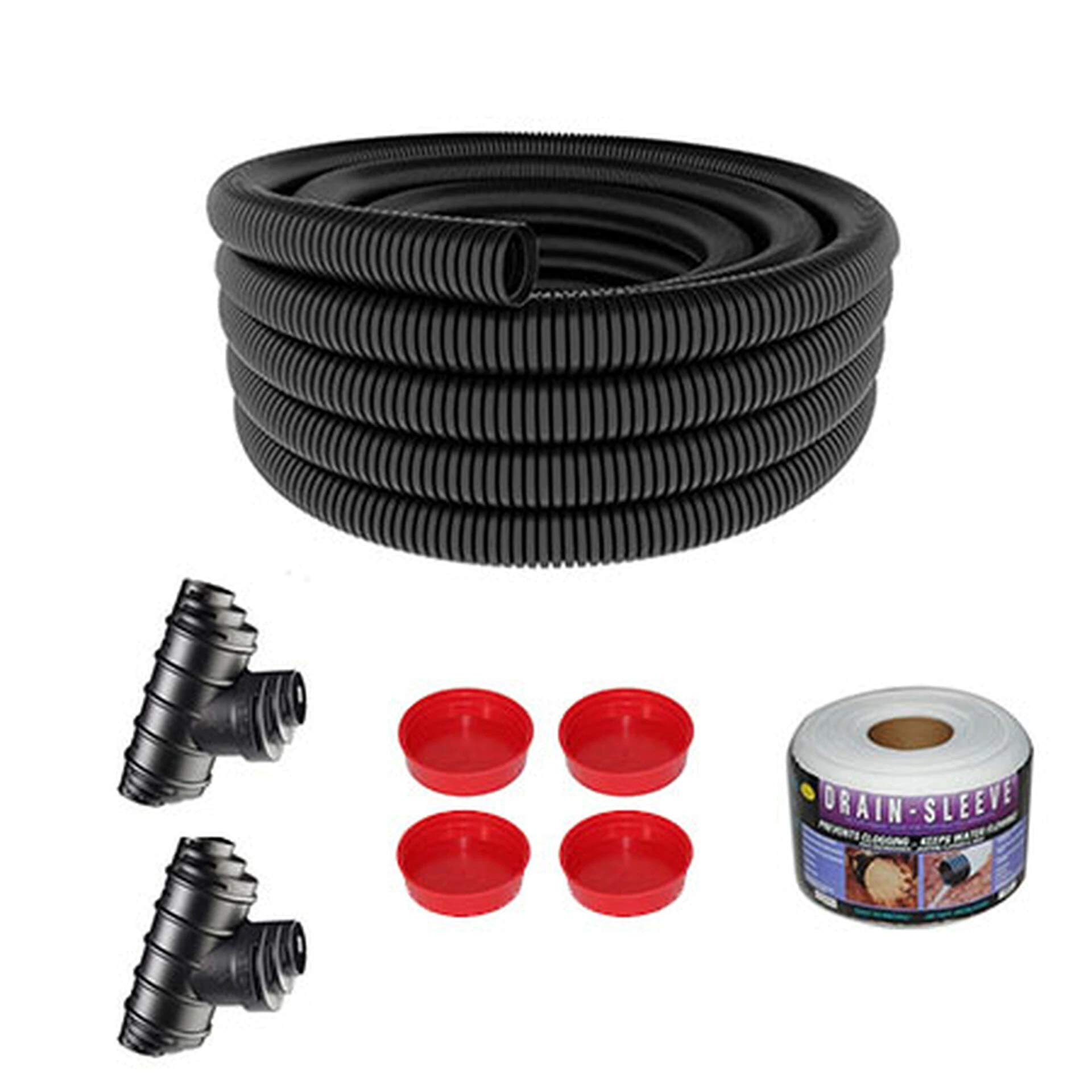 JDP Medium Size Garden Lawn Drainage Pack - 80mm Perforated Drainage Pipe For Areas Up To 120m2