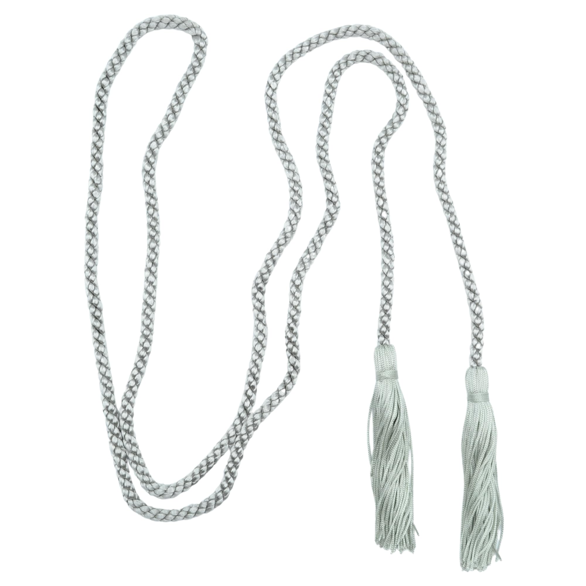 celloexpress Silver Double-Ended Tasselled Cord - Chainette Tassels Tieback Curtains Dressing Gown (Pack of 1)