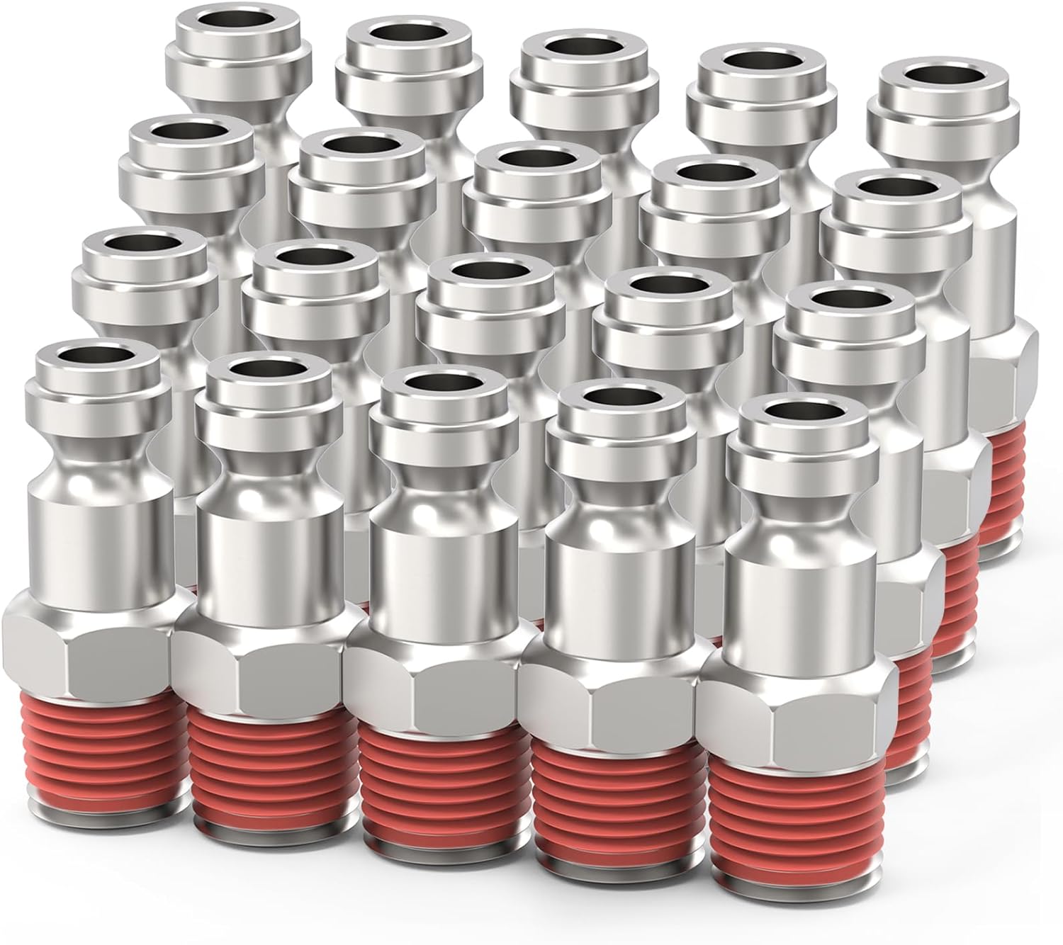 ChillWaves Automotive T-Style Air Plug, 1/4" NPT Male Pneumatic Plugs, Air Compressor Accessories Fittings(20-PACK)
