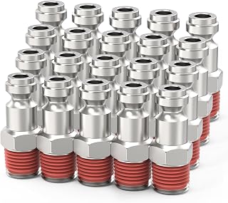 ChillWaves Automotive T-Style Air Plug, 1/4" NPT Male Pneumatic Plugs, Air Compressor Accessories Fittings(10-PACK)