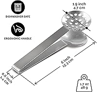 Vista 4 de Orblue Coladores de té de acero inoxidable de mango largo, paquete de 1