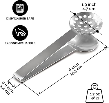 Orblue Stainless Steel Tea-long-handled-strainers 1-Pack