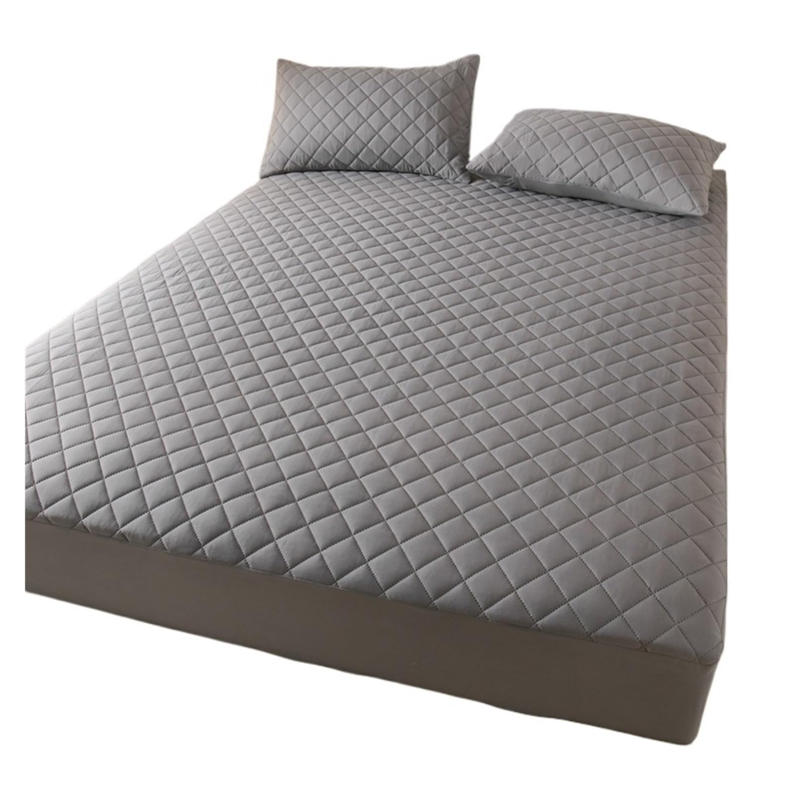 Protège-matelas anti-acariens et antibactérien gris foncé 160x200 cm
