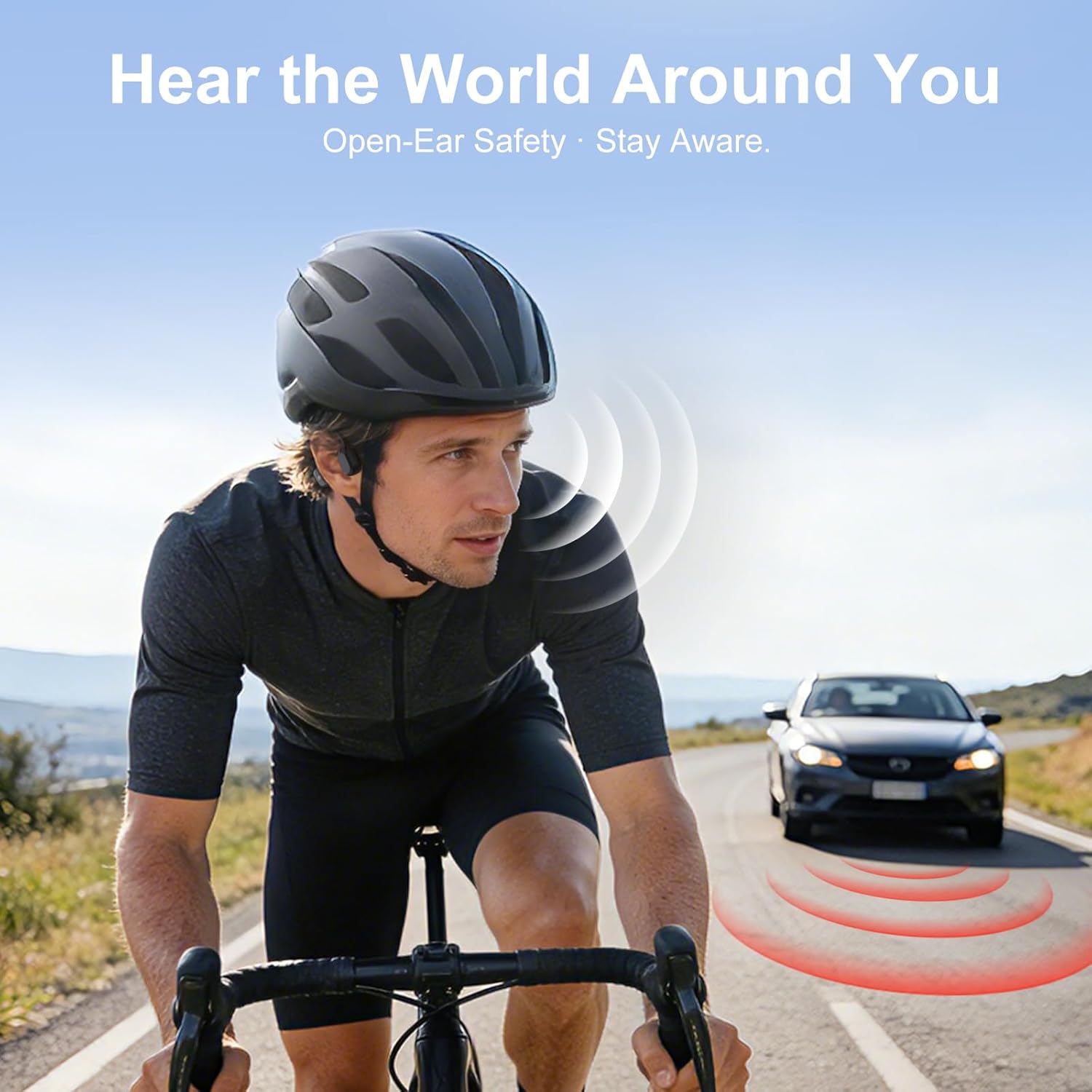 IFECCO Bone Conduction Headphones Bluetooth 6.0 - IP67 Waterproof Bone Conduction Headphones with Mic,Wireless Open Ear Earbuds for Running Gym Walking Cycling (Black) - Image 3