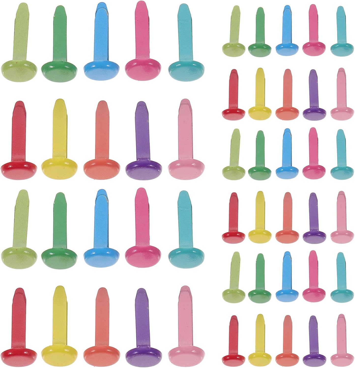 VICASKY 6 Two-Legged Nails DIY Crafts Two Feet Brads for Kids Kid Crafts Scrapbook Pastel Fasteners Handcraft Mini Brads Decorative Nails Manual Double Nails Croissant Child Iron