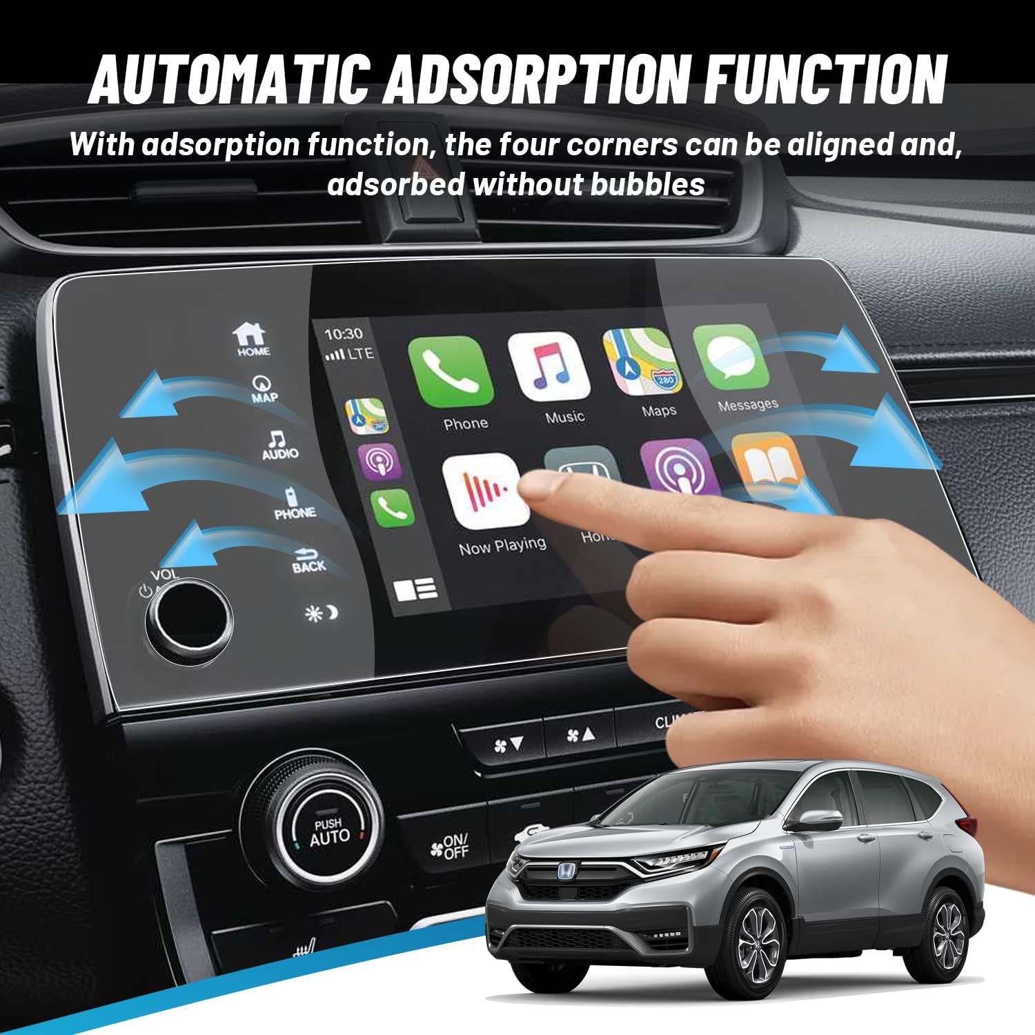 fibpen compatible with honda crv 2017 2021 2022 7 inch premium tempered glass screen protector anti glare scratch fingerprint navigation protection