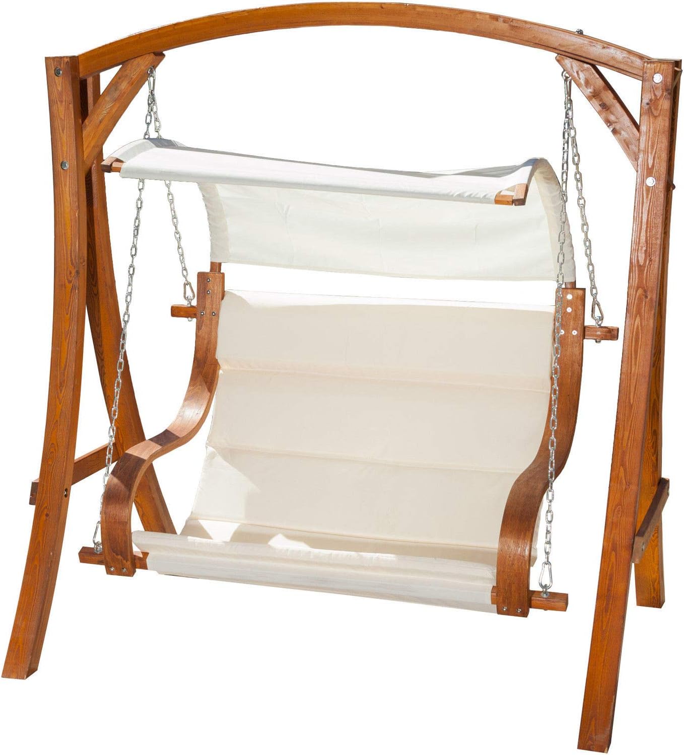 Hanging Wood Bench Love Seat Chair Porch Swing Patio Outdoor Furniture Garden