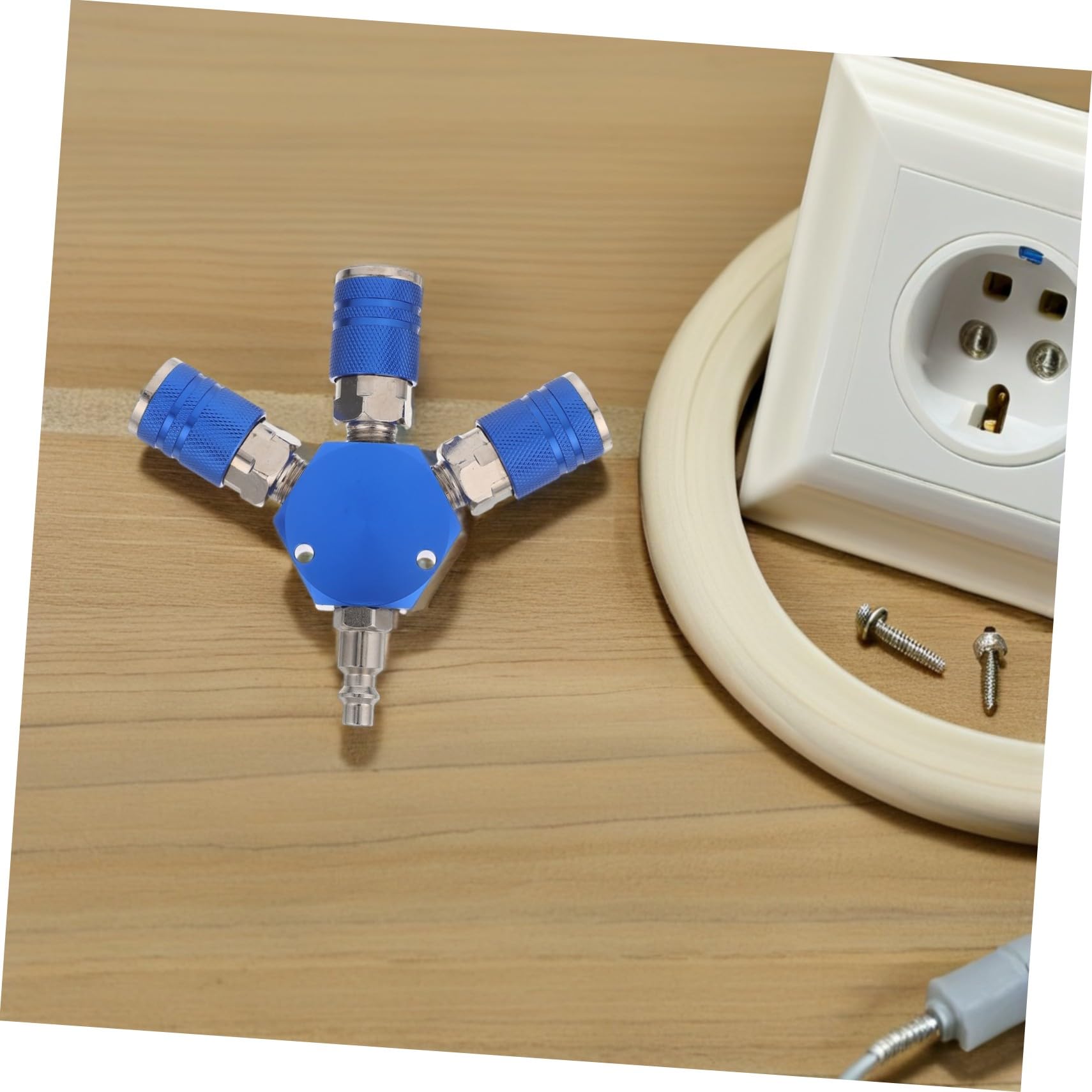 Mobestech Acoplamiento Rápido Americano Divisor Neumático de Vías para Tubos Metálicos Accesorio de Aire de Conexión Rápida para Compresores de Aire