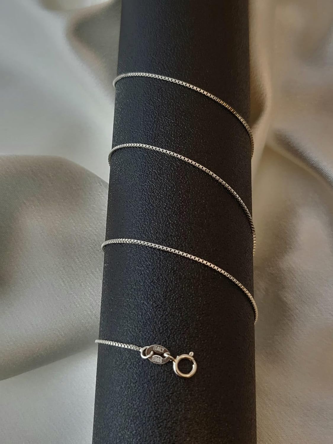 925 Sterling Silver Box Chain For Women, White Gold Plated, 0.8mm Thin Necklace Chain, 16" To 24" Lengths - Image 6