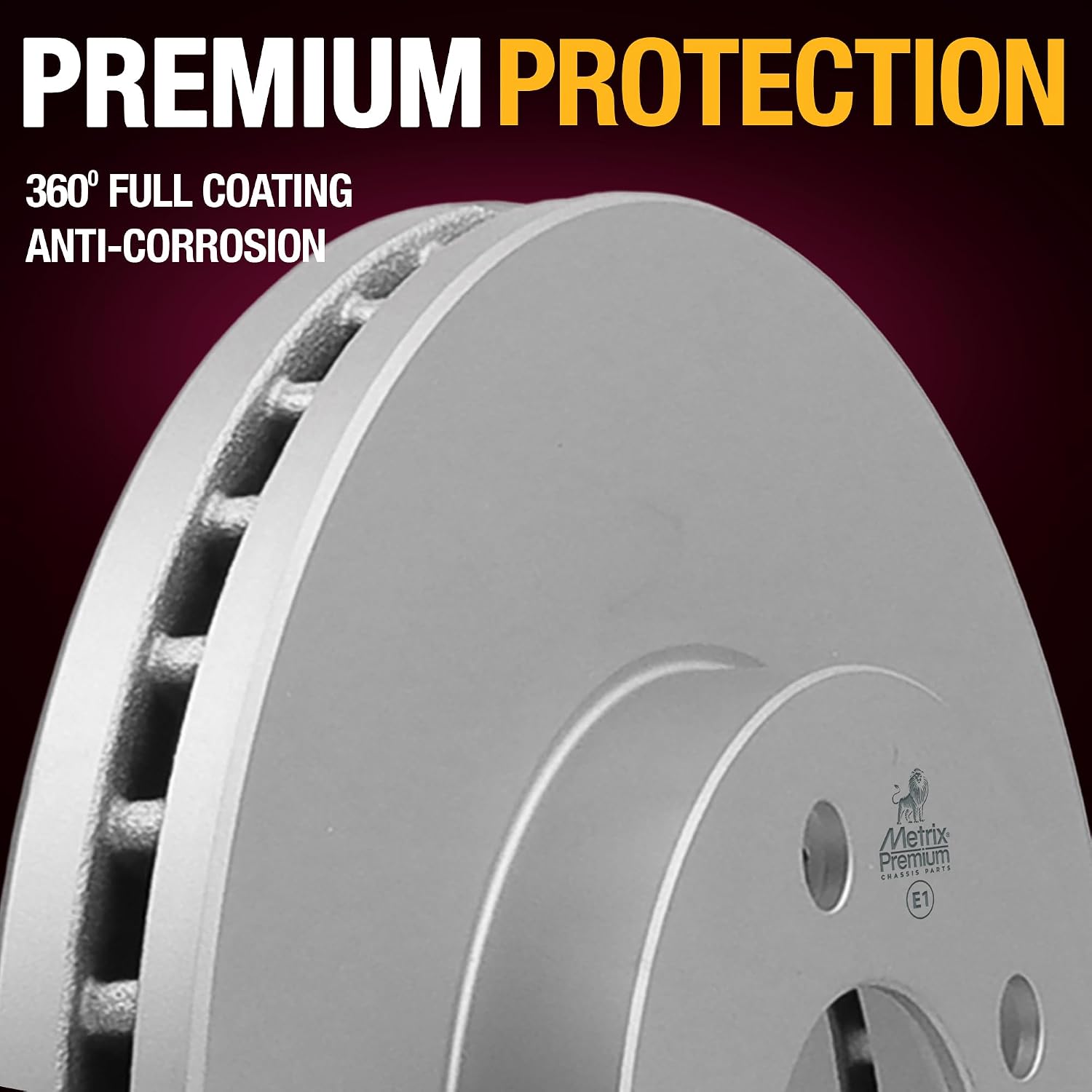 Metrix Premium Chassis Parts - 10.87 inch (276 mm) Front Coated Vented Disc Brake Rotor Fits 94-00 Ford Taurus, 91-97 Thunderbird, 95-98 Windstar, 93-94 Lincoln Continental, 91-97 Mercury Cougar