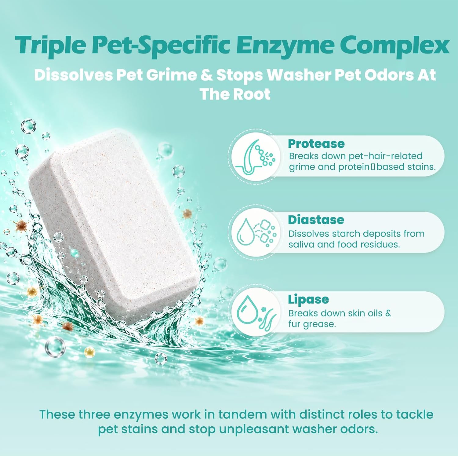 Washing Machine Cleaning Tablets Ultra 40% Stronger Enzymatic for Pet Owner