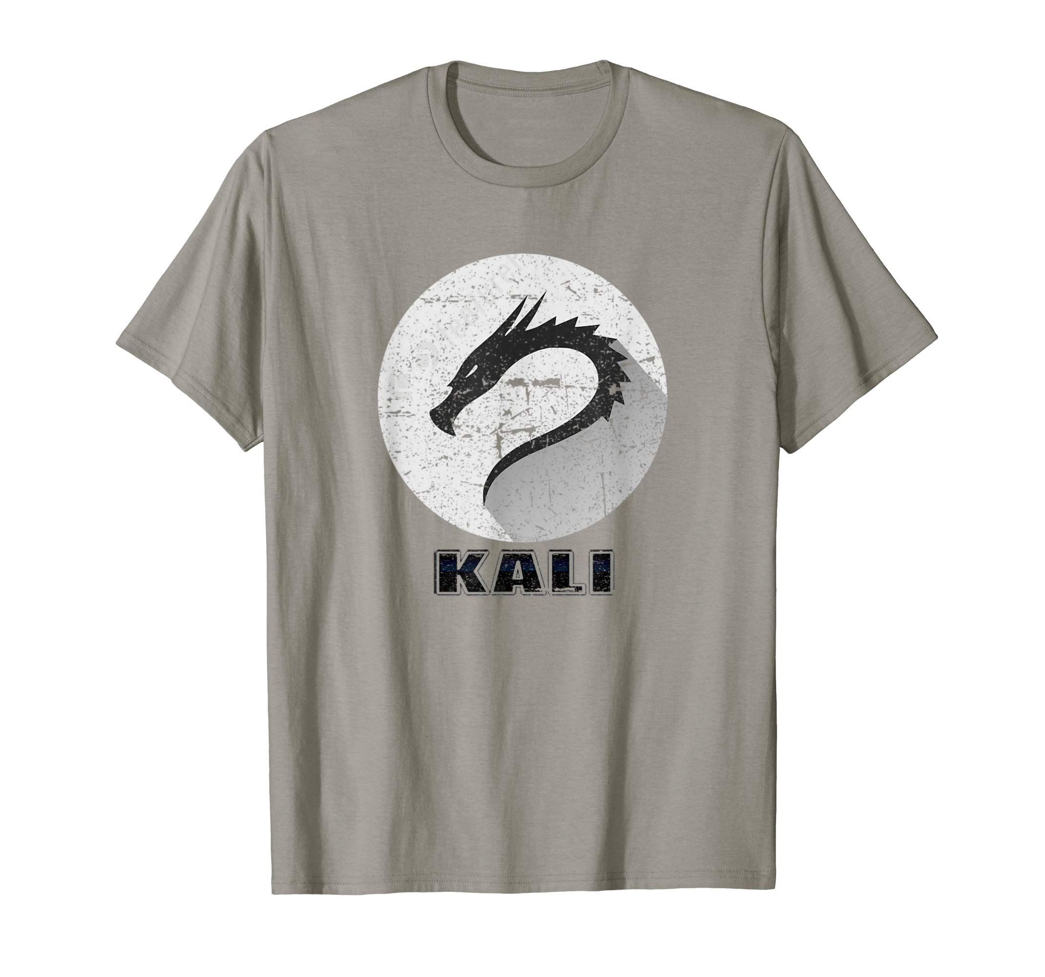 Kali Linux Operating System teesKali Linux Tee Scratched tagline Dragon logo Open Source Os T-ShirtOEKO-TEX STANDARD 100
