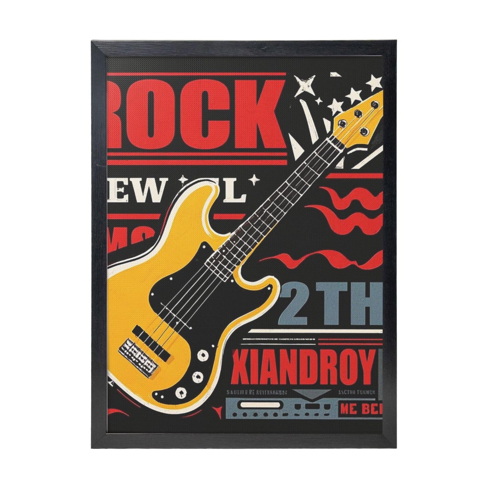 Framed Wall Art - Decorative Canvas Painting rock festival Pictures Poster Aesthetic Modern Prints Artwork for Bedroom Office Wall Decor Ready To Hang 12x16 in