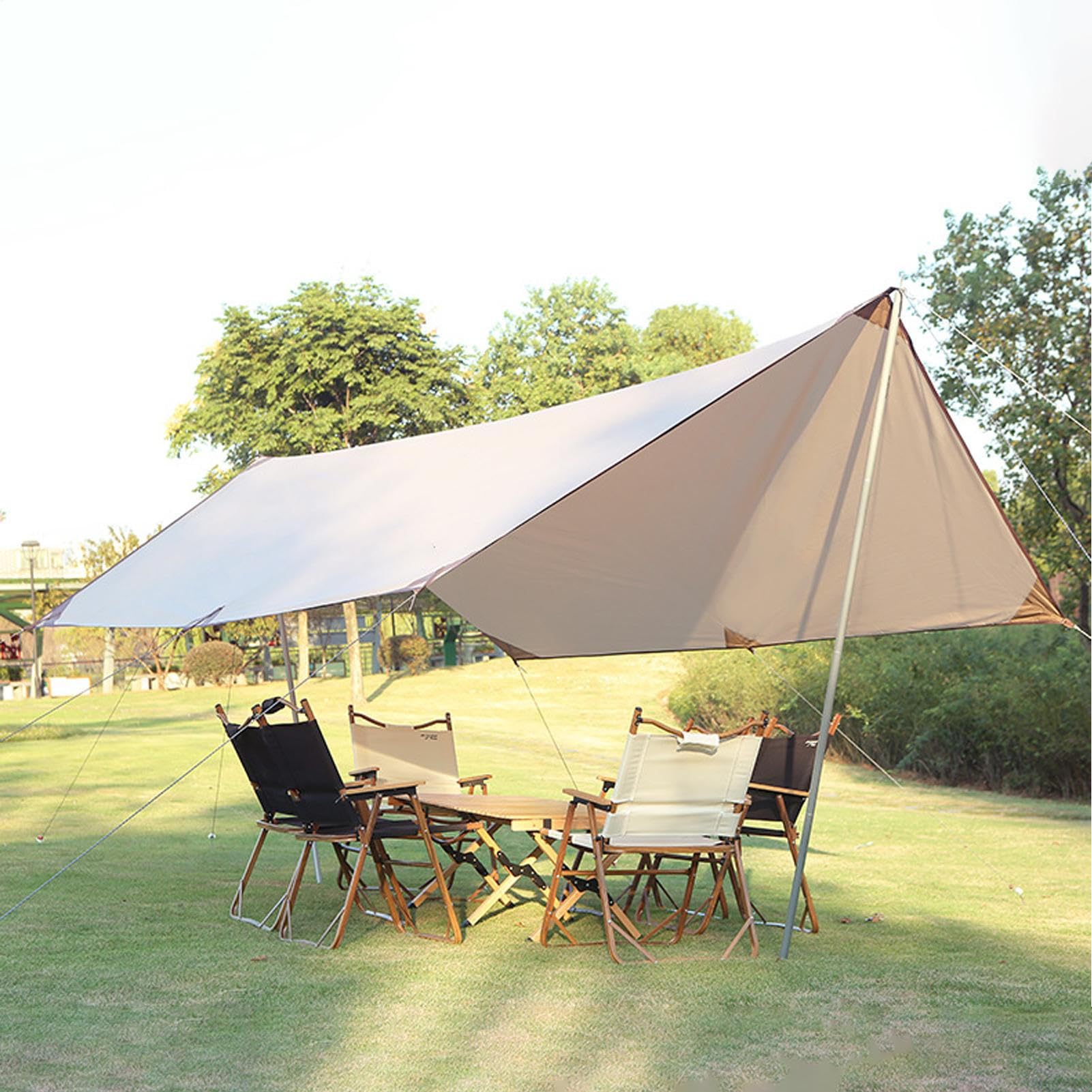 Telo antipioggia per amaca, in tessuto Oxford 210D, 300 x 300 x 215 cm | telo impermeabile per campeggio, set con paletti, paletti, corde antivento, per zaino in spalla, escursionismo