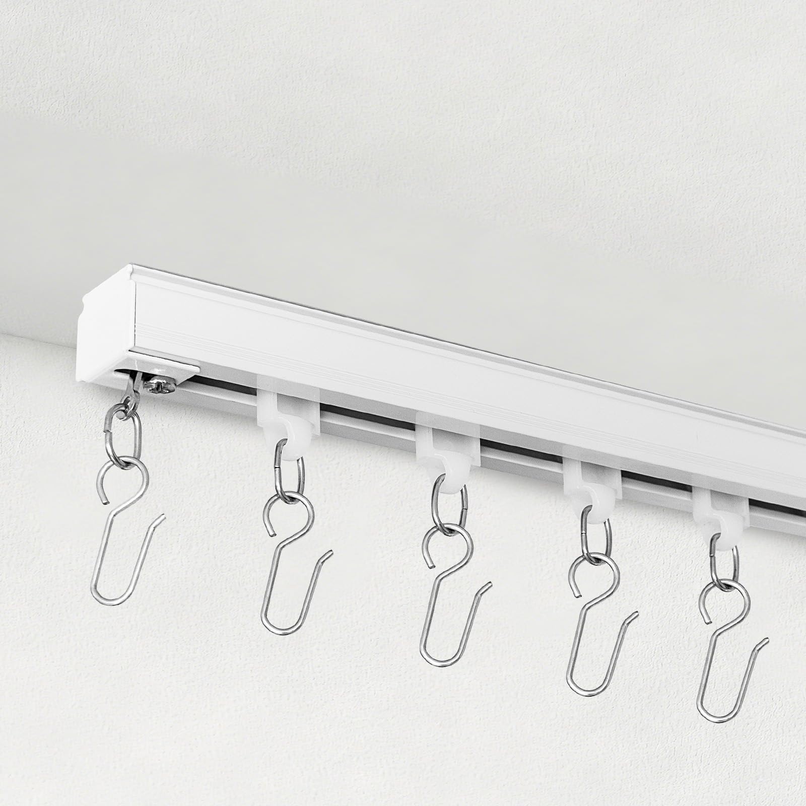 ceiling curtain track ceiling/wall mounted curtain track rails system for sliding curtains room divider curtains tracks/rod for living room bedroom office shower outdoor curtain white 9ft