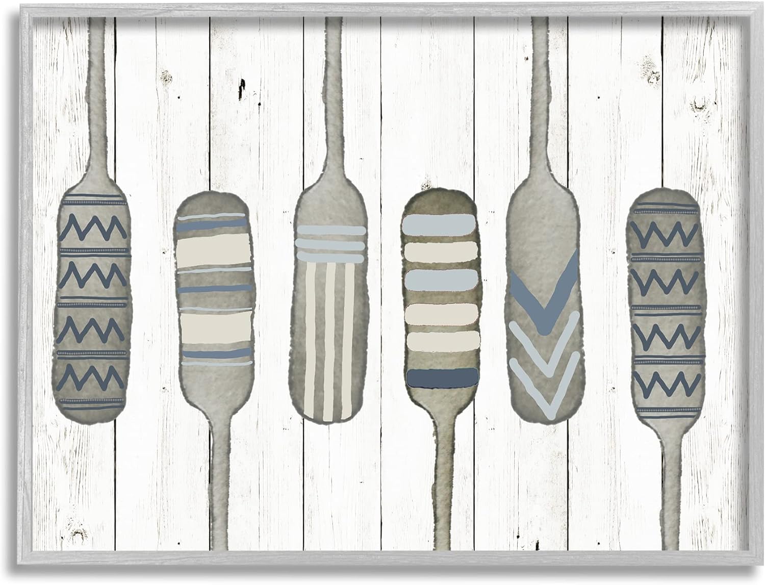 Stupell Industries Water Poles Geometric Patterned Canoe Paddle Oars, Design by Andi Metz