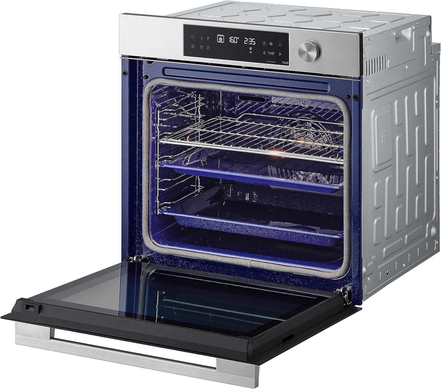 LG InstaView WSED7612S Forno da Incasso Multifunzione, Classe A+, 76L, 300°C Air Fry, Sous Vide, Modalità Pizza, Sistema ProBake Convection, EasyClean, Pirolisi, WiFi, Isolamento 4 Vetri, Nero