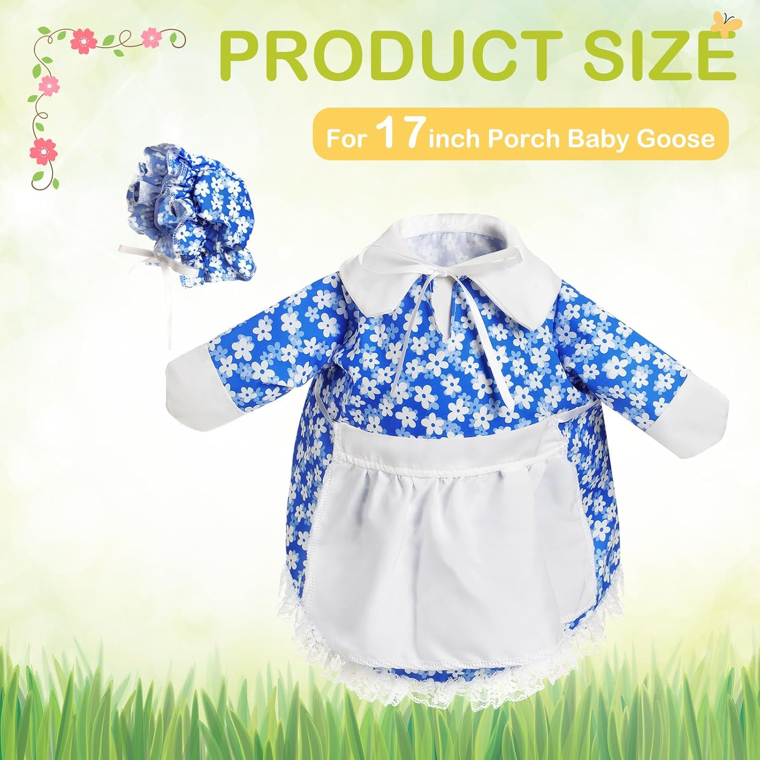 Spring Porch Goose Outfit for 17" Daisy Lawn Goose Costume Clothes for Outdoor Patio Yard Lawn Art Decoration - Image 2