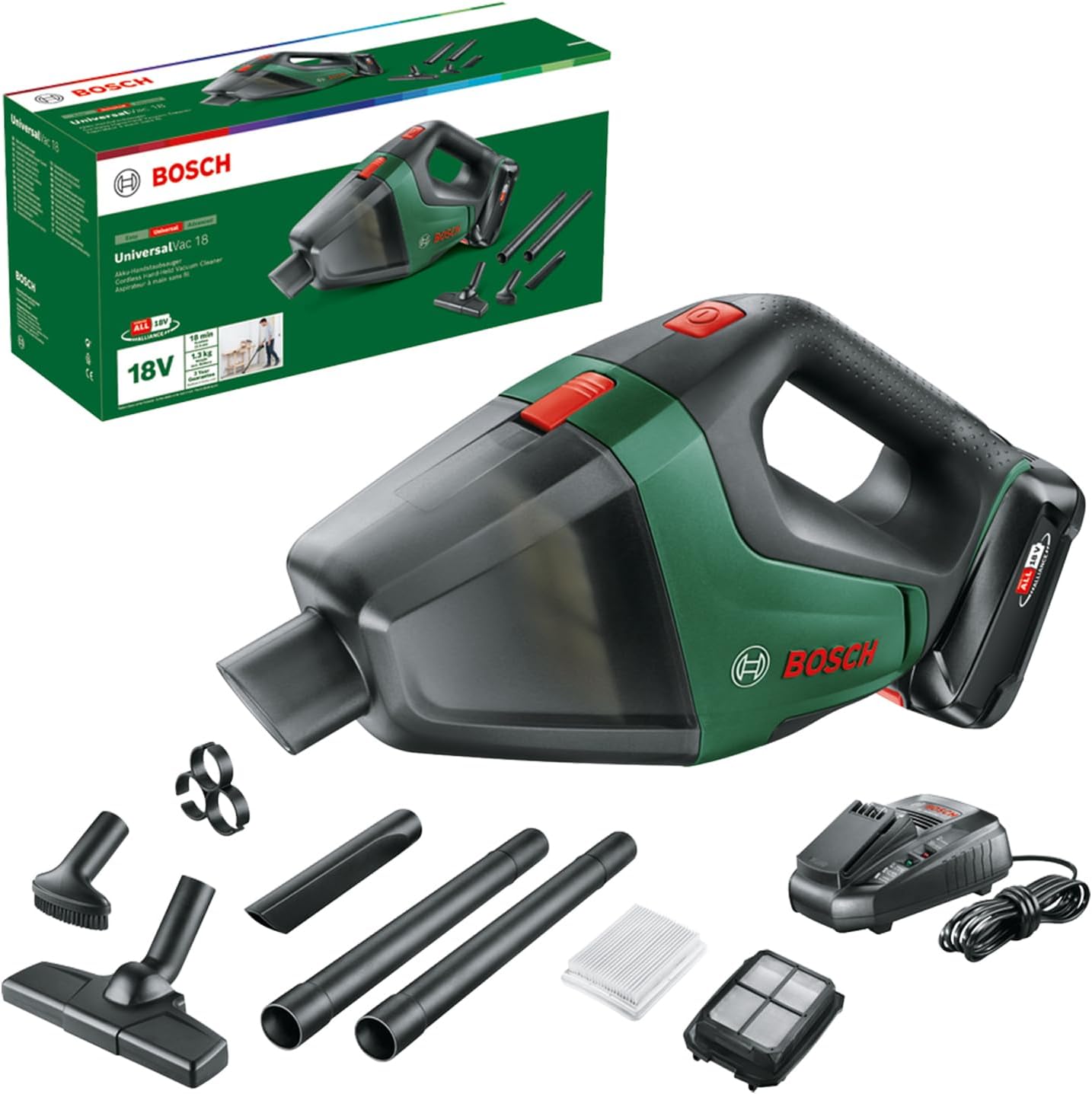 Bosch Akku Staubsauger UniversalVac 18 (2,5 Ah Akku, 18 Volt Sytem, im Karton)