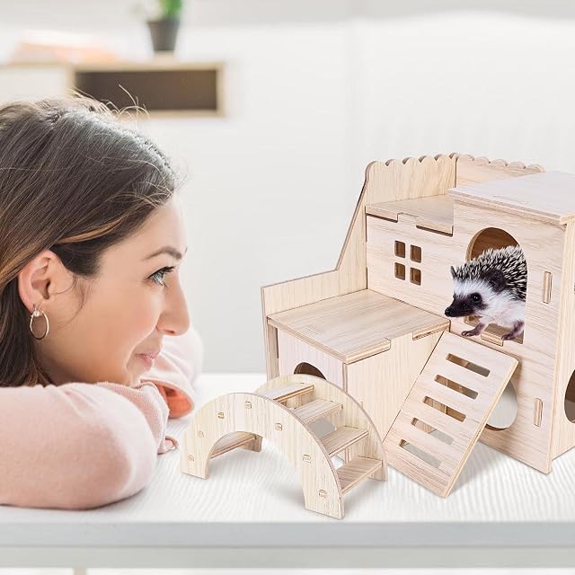 Foto 7 de 7 de Casa Hamster: 7 piezas juguete de hámster accesorio, juguetes para mascar, juguetes de escalada