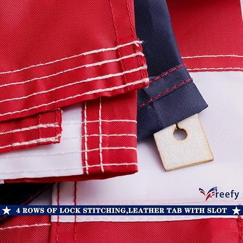 Miniatura 5 de Manga para asta de bandera estadounidense de 2.5 x 4 pies, estrellas bordadas, rayas cosidas, protección UV, nailon resistente y duradero, banderas