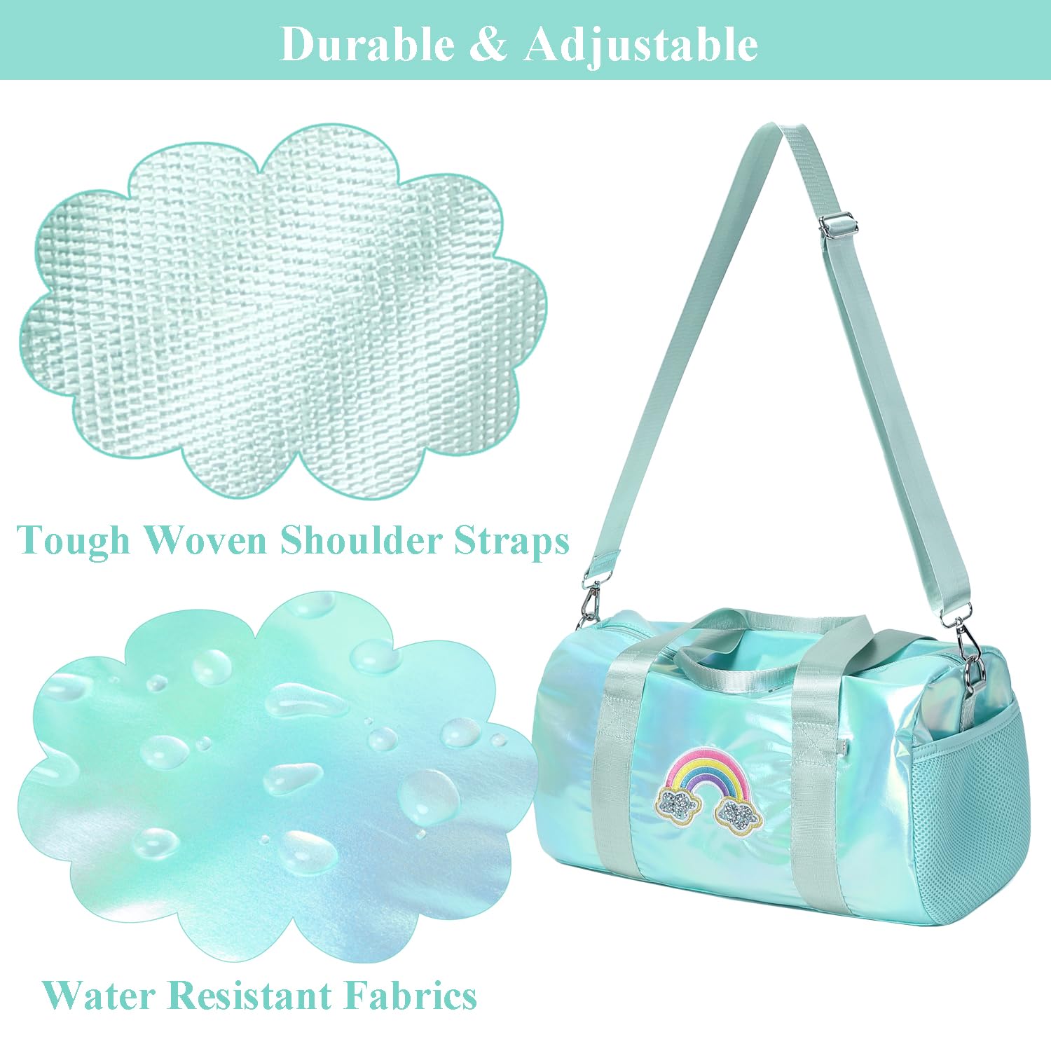 Laser Petit Sacs de Sport pour Enfant Filles Sac Danse Ballet Latine avec Poche Étanche Séparée